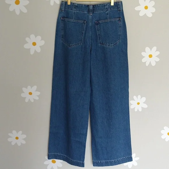 NWT Madewell Superwide-Leg High Waisted Button Fly Jeans Myler Wash - Picture 10 of 17